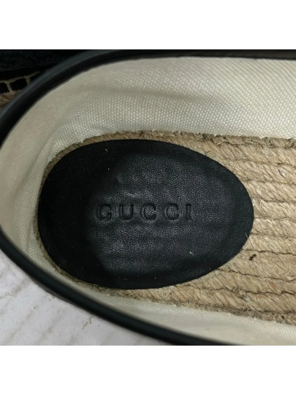 Gucci Slip-on Black Espadrilles GG Pattern